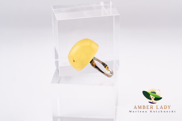 Baltic amber ring sterling silver with adjustable band.