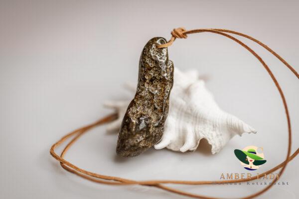 Baltic amber necklace,length of amber 7 cm.