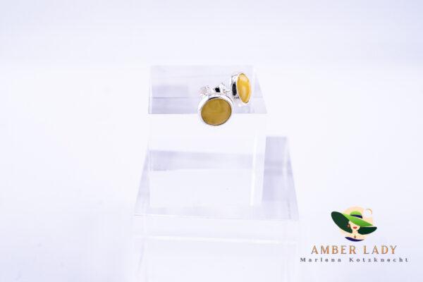 Baltic amber earrings in sterling silver.