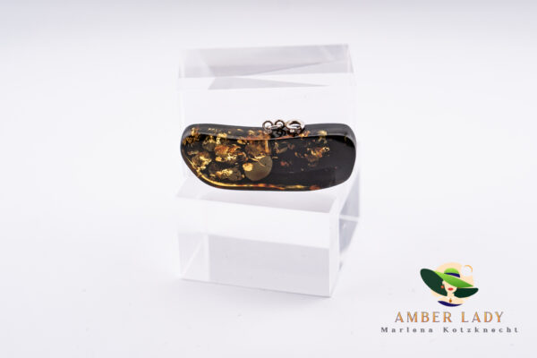 Green baltic amber pendant sterling silver.