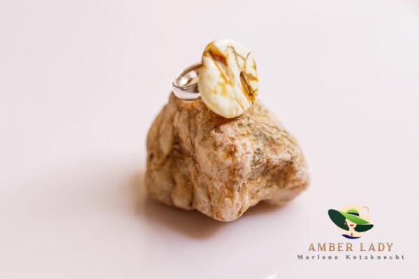 Baltic amber ring ,925 sterling silver.