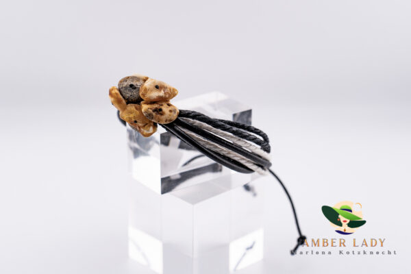 Multicolor natural amber bracelet.